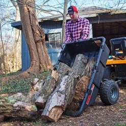 Brinly-Hardy 10 cu. ft. 650 lb. Tow-Behind Poly Utility Dump Cart with Durable Compression Molded Bed 23 Brinly-Hardy 10 cu. ft. 650 lb. Tow-Behind Poly Utility Dump Cart with Durable Compression Molded Bed -Outdoor Power Equipment Sales Store brinly hardy dump carts pct 101bh fa 1000