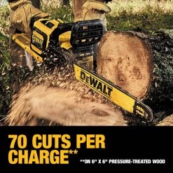 DEWALT 60V MAX 16in. Brushless Cordless Battery Powered Chainsaw Kit with (1) FLEXVOLT 2Ah Battery & Charger -Outdoor Power Equipment Sales Store dewalt cordless chainsaws dccs670t1 1d 1000