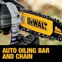 DEWALT 20V MAX 8in. Cordless Battery Powered Pole Saw Kit with (1) FLEXVOLT 4Ah Battery, Charger & Sheath -Outdoor Power Equipment Sales Store dewalt cordless pole saws dcps620m1 c3 1000