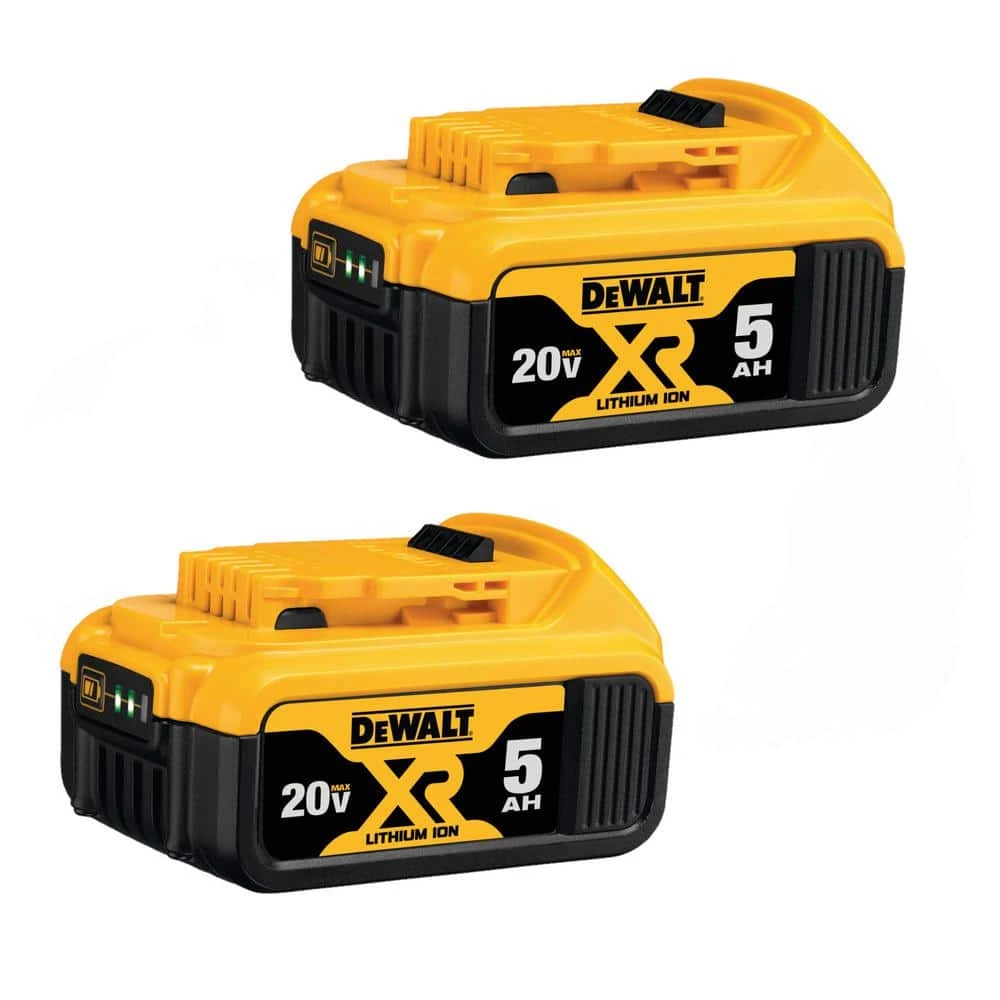 DEWALT 20-Volt MAX XR Premium Lithium-Ion 5.0Ah Battery Pack (2-Pack) 3 DEWALT 20-Volt MAX XR Premium Lithium-Ion 5.0Ah Battery Pack (2-Pack)