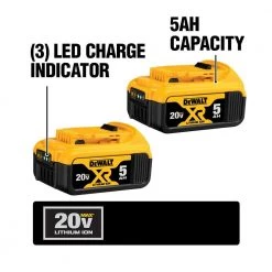 DEWALT 20-Volt MAX XR Premium Lithium-Ion 5.0Ah Battery Pack (2-Pack) 15 DEWALT 20-Volt MAX XR Premium Lithium-Ion 5.0Ah Battery Pack (2-Pack) -Outdoor Power Equipment Sales Store dewalt outdoor power batteries chargers dcb205 2 66 1000 1
