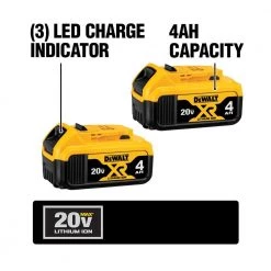 DEWALT 20-Volt MAX Compact Lithium-Ion 2.0 Ah Battery Pack (2-Pack) and 20-Volt MAX XR Lithium-Ion Battery Pack 4.0 Ah (2-Pack) -Outdoor Power Equipment Sales Store dewalt outdoor power batteries chargers dcb324 4 40 1000