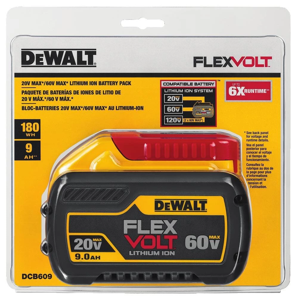 DEWALT FLEXVOLT 20-Volt/60-Volt MAX Lithium-Ion Battery Pack with 9.0 Ah and 6.0 Ah Battery Packs (2-Pack) 5 DEWALT FLEXVOLT 20-Volt/60-Volt MAX Lithium-Ion Battery Pack with 9.0 Ah and 6.0 Ah Battery Packs (2-Pack) - Image 3