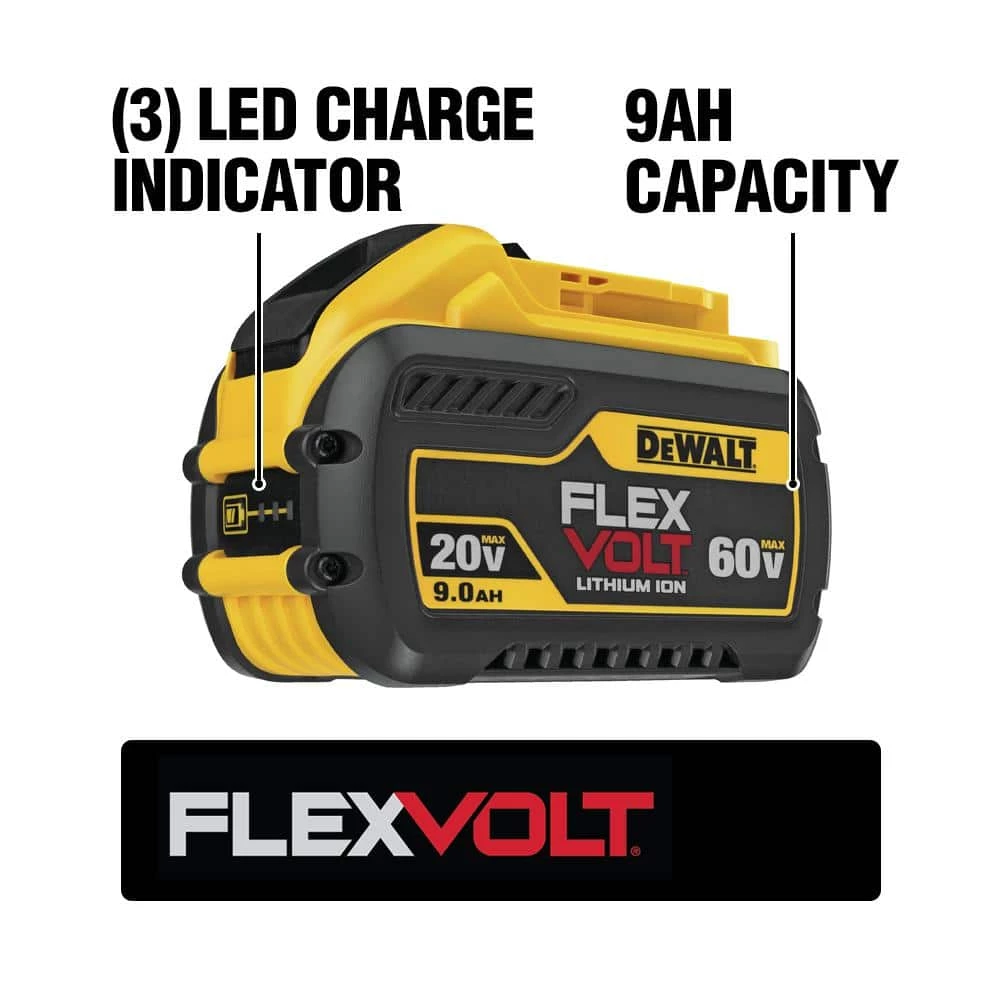 DEWALT FLEXVOLT 20-Volt/60-Volt MAX Lithium-Ion Battery Pack with 9.0 Ah and 6.0 Ah Battery Packs (2-Pack) 4 DEWALT FLEXVOLT 20-Volt/60-Volt MAX Lithium-Ion Battery Pack with 9.0 Ah and 6.0 Ah Battery Packs (2-Pack) - Image 2