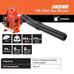 ECHO 170 MPH 453 CFM 25.4 cc Gas 2-Stroke Cycle Handheld Leaf Blower -Outdoor Power Equipment Sales Store echo gas leaf blowers pb 2520 a0 1000