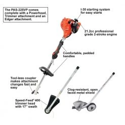 ECHO 21.2 cc Gas 2-Stroke PAS Straight Shaft Trimmer and Edger Kit -Outdoor Power Equipment Sales Store echo gas string trimmers pas 225vp 40 1000