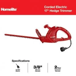 Homelite 17 in. 2.7 Amp Electric Hedge Trimmer 17 Homelite 17 in. 2.7 Amp Electric Hedge Trimmer -Outdoor Power Equipment Sales Store homelite corded hedge trimmers ut44110b c3 1000