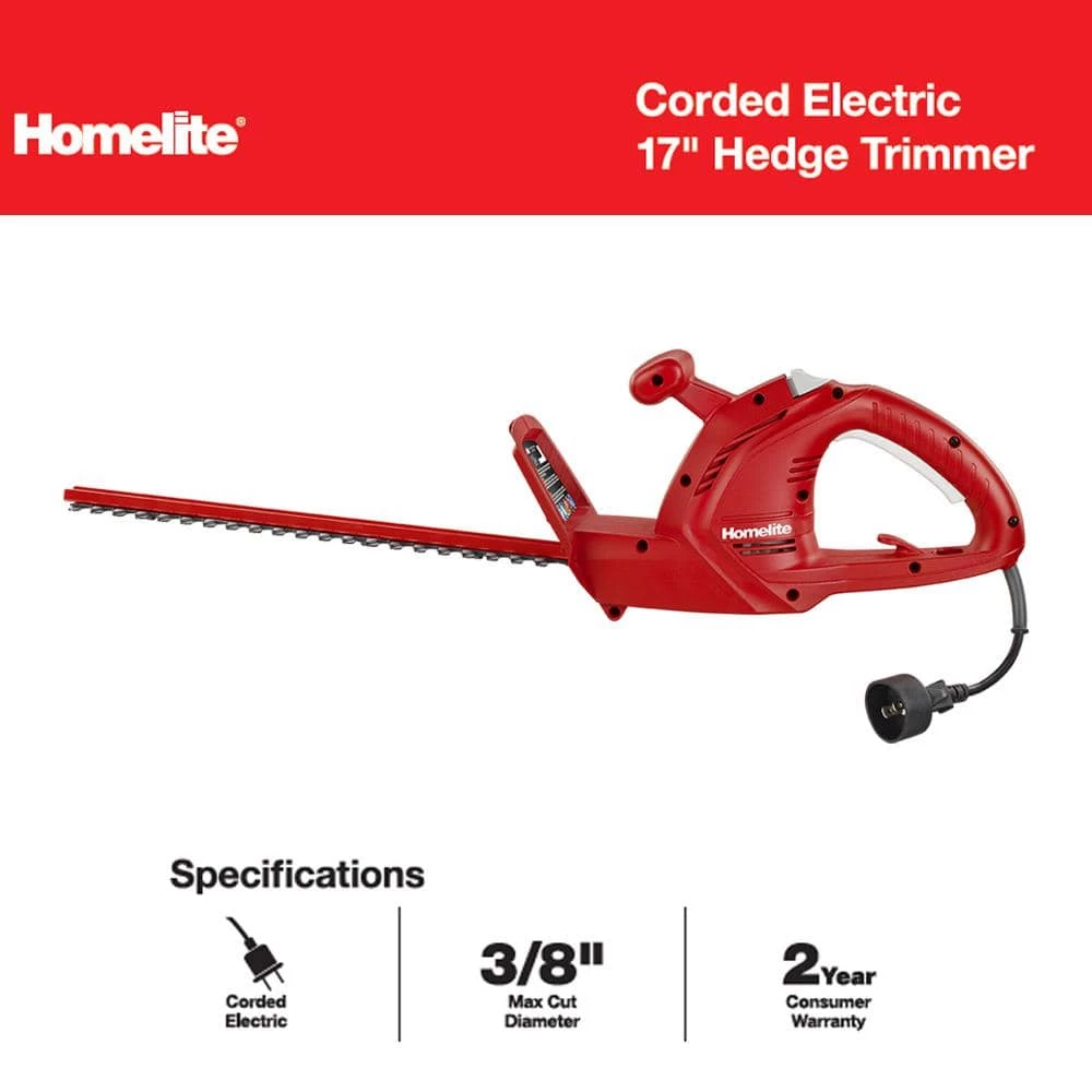 Homelite 17 in. 2.7 Amp Electric Hedge Trimmer 9 Homelite 17 in. 2.7 Amp Electric Hedge Trimmer - Image 7