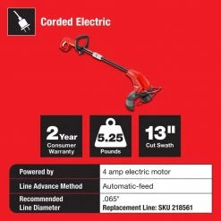 Homelite 13 in. 4 Amp Straight Electric String Trimmer 20 Homelite 13 in. 4 Amp Straight Electric String Trimmer -Outdoor Power Equipment Sales Store homelite corded string trimmers ut41113 4f 1000