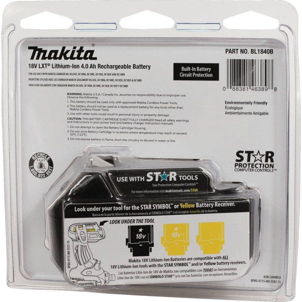 Makita 18V LXT Lithium-Ion High Capacity Battery Pack 4.0Ah with Fuel Gauge 9 Makita 18V LXT Lithium-Ion High Capacity Battery Pack 4.0Ah with Fuel Gauge - Image 7