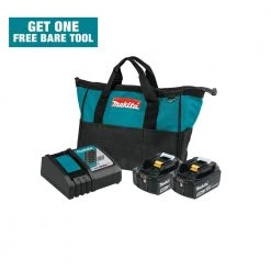 Makita 18V LXT Lithium-Ion Battery and Rapid Optimum Charger Starter Pack (5.0Ah)