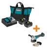 Makita 18-Volt LXT Battery and Rapid Optimum Charger Starter Pack (5.0Ah) with bonus 18V LXT Brushless Cut-Off/Angle Grinder -Outdoor Power Equipment Sales Store makita outdoor power batteries chargers bl1850bdc2xag04 64 1000 1