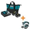 Makita 18-Volt LXT Lithium-Ion Battery and Rapid Optimum Charger Starter Pack (5.0Ah) with bonus 18V LXT 6-1/2 in. Circular Saw -Outdoor Power Equipment Sales Store makita outdoor power batteries chargers bl1850bdc2xss02 64 1000