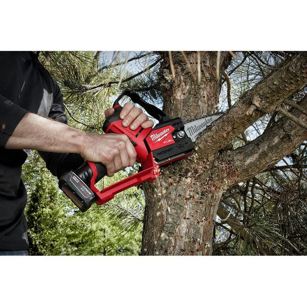 Milwaukee M12 FUEL 12-Volt Lithium-Ion Brushless Cordless 6 in. HATCHET Chainsaw Kit with 6.0 Ah and 4.0 Ah Battery, Charger 13 Milwaukee M12 FUEL 12-Volt Lithium-Ion Brushless Cordless 6 in. HATCHET Chainsaw Kit with 6.0 Ah and 4.0 Ah Battery, Charger - Image 11