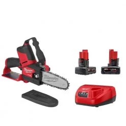 Milwaukee M12 FUEL 12-Volt Lithium-Ion Brushless Cordless 6 in. HATCHET Chainsaw Kit with 6.0 Ah and 4.0 Ah Battery, Charger