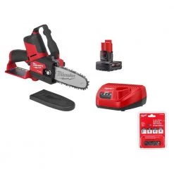Milwaukee M12 FUEL 12-Volt Lithium-Ion Brushless Cordless 6 in. HATCHET Chainsaw Kit w/4.0 Ah Battery, Charger & Replacement Chain