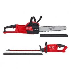 Milwaukee M18 FUEL 14 in. 18-Volt Lithium-Ion Brushless Cordless Electric Chainsaw & Electric Cordless Hedge Trimmer (2-Tool)