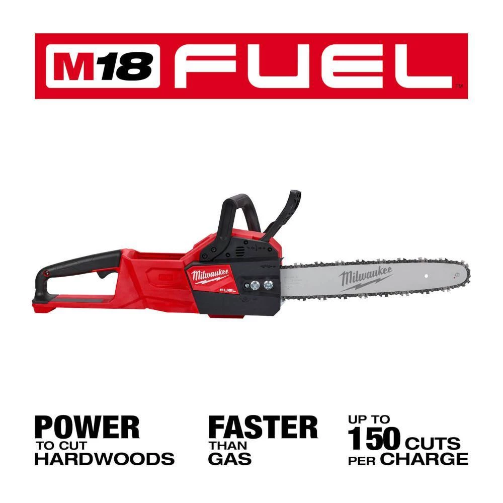 Milwaukee M18 FUEL 14 in. 18-Volt Lithium-Ion Brushless Cordless Electric Chainsaw & Electric Cordless Hedge Trimmer (2-Tool) 8 Milwaukee M18 FUEL 14 in. 18-Volt Lithium-Ion Brushless Cordless Electric Chainsaw & Electric Cordless Hedge Trimmer (2-Tool) - Image 6