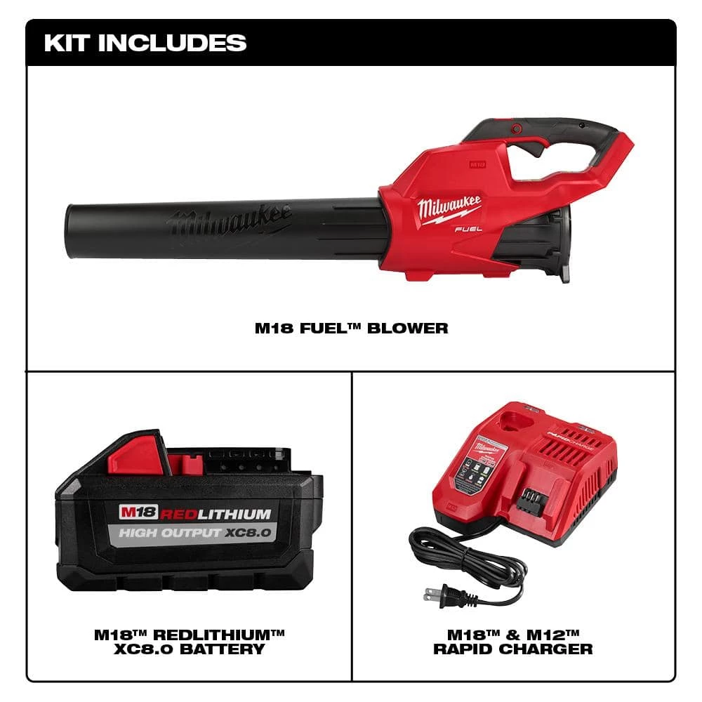 Milwaukee M18 FUEL 120 MPH 450 CFM 18-Volt Lithium-Ion Brushless Cordless Handheld Blower Kit with 8.0 Ah Battery, Rapid Charger 4 Milwaukee M18 FUEL 120 MPH 450 CFM 18-Volt Lithium-Ion Brushless Cordless Handheld Blower Kit with 8.0 Ah Battery, Rapid Charger - Image 2