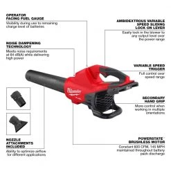 Milwaukee M18 FUEL Dual Battery 145 MPH 600 CFM 18V Lithium-Ion Brushless Cordless Handheld Blower with M18 FUEL Hedge Trimmer -Outdoor Power Equipment Sales Store milwaukee cordless leaf blowers 2824 20 2726 20 40 1000