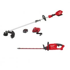 Milwaukee M18 FUEL 18V Lithium-Ion Brushless Cordless QUIK-LOK String Trimmer 8.0Ah Kit with M18 FUEL 24 in. Hedge Trimmer(2-Tool)