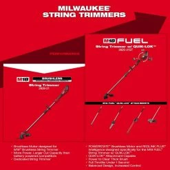 Milwaukee M18 18V Lithium-Ion Brushless Cordless String Trimmer Kit with 6.0 Ah Battery, Charger and M18 18V Jobsite Fan -Outdoor Power Equipment Sales Store milwaukee cordless string trimmers 2828 20 0886 20 1d 1000