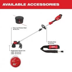 Milwaukee M18 18V Lithium-Ion Brushless Cordless String Trimmer Kit with 6.0 Ah Battery, Charger and M18 18V Jobsite Fan -Outdoor Power Equipment Sales Store milwaukee cordless string trimmers 2828 20 0886 20 31 1000
