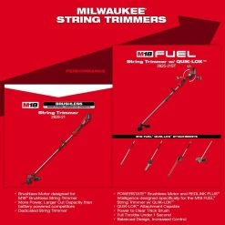 Milwaukee M18 18V Lithium-Ion Brushless Cordless String Trimmer Kit with 6.0 Ah Battery and Charger -Outdoor Power Equipment Sales Store milwaukee cordless string trimmers 2828 21 1d 1000
