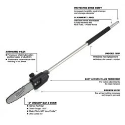 Milwaukee M18 FUEL 10 in. Pole Saw Attachment with QUIK-LOK 3 ft. Attachment Extension -Outdoor Power Equipment Sales Store milwaukee extension attachments 49 16 2720 49 16 2721 40 1000