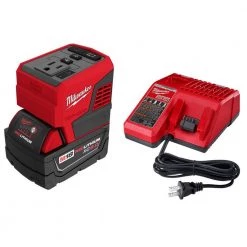 Milwaukee M18 18-Volt Lithium-Ion 175-Watt Powered Compact Inverter with 5.0 Ah Battery and Charger