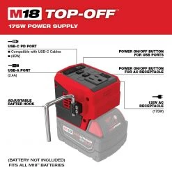 Milwaukee M18 18-Volt Lithium-Ion 175-Watt Powered Compact Inverter with 5.0 Ah Battery and Charger -Outdoor Power Equipment Sales Store milwaukee inverter generators 2846 20 48 59 1850 a0 1000