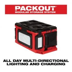 Milwaukee M18 18-Volt Lithium-Ion Cordless PACKOUT 3000 Lumens LED Light with Built-In Charger with (1) 5.0 Ah Battery -Outdoor Power Equipment Sales Store milwaukee outdoor power batteries chargers 2357 20 48 11 1850 40 1000