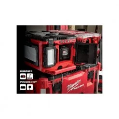 Milwaukee M18 18-Volt Lithium-Ion Cordless PACKOUT 3000 Lumens LED Light with Built-In Charger with (1) 5.0 Ah Battery -Outdoor Power Equipment Sales Store milwaukee outdoor power batteries chargers 2357 20 48 11 1850 a0 1000