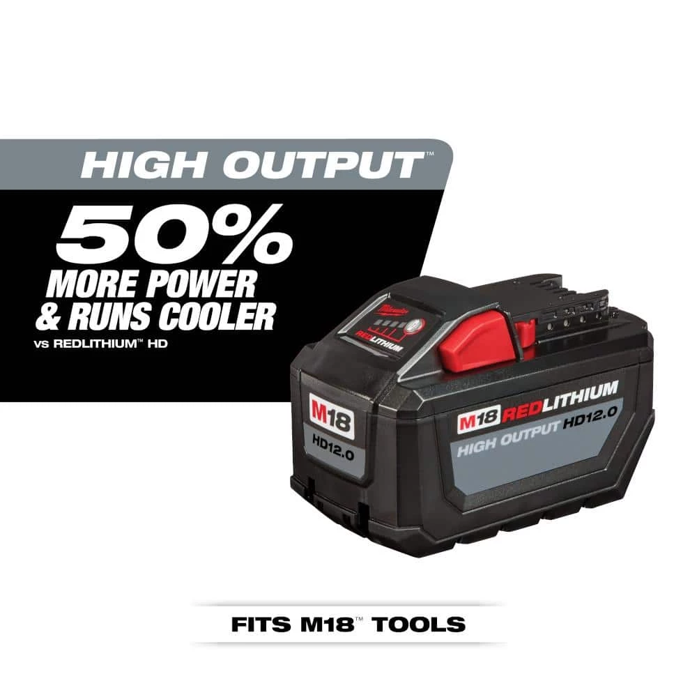 Milwaukee M18 18-Volt Lithium-Ion High Output 12.0Ah Battery Pack 4 Milwaukee M18 18-Volt Lithium-Ion High Output 12.0Ah Battery Pack - Image 2