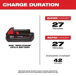 Milwaukee M18 18-Volt 2.0 Ah Lithium-Ion Compact Battery -Outdoor Power Equipment Sales Store milwaukee outdoor power batteries chargers 48 11 1820 1d 1000