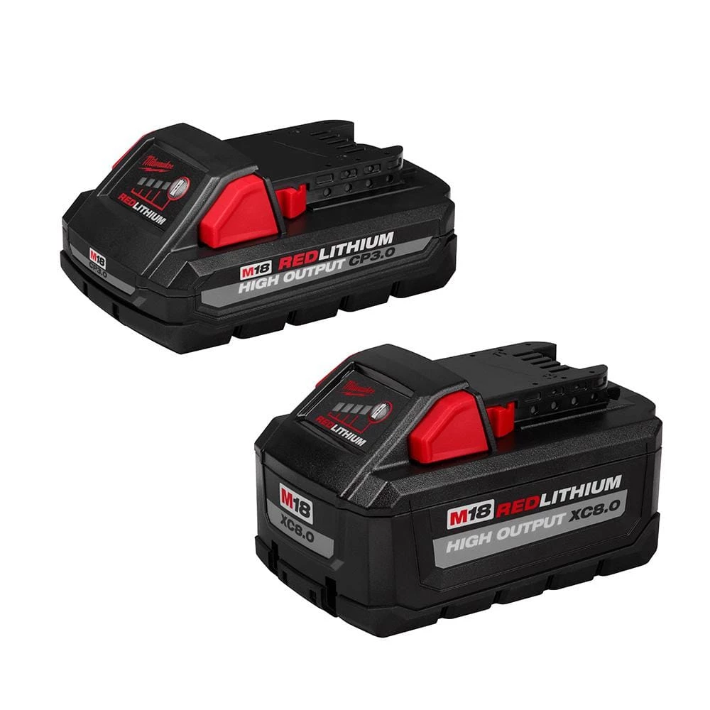 Milwaukee M18 18-Volt Lithium-Ion HIGH OUTPUT XC 8.0 Ah and 3 Ah Battery (2-Pack) 3 Milwaukee M18 18-Volt Lithium-Ion HIGH OUTPUT XC 8.0 Ah and 3 Ah Battery (2-Pack)