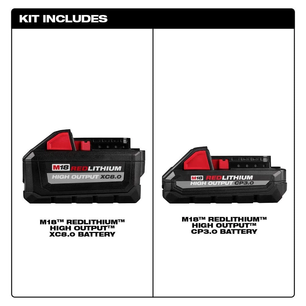 Milwaukee M18 18-Volt Lithium-Ion HIGH OUTPUT XC 8.0 Ah and 3 Ah Battery (2-Pack) 4 Milwaukee M18 18-Volt Lithium-Ion HIGH OUTPUT XC 8.0 Ah and 3 Ah Battery (2-Pack) - Image 2
