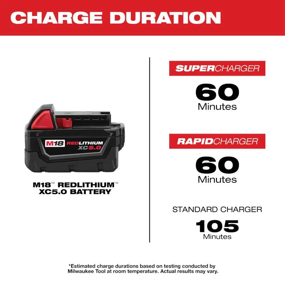 Milwaukee M18 18-Volt 5.0 Ah Lithium-Ion XC Extended Capacity Battery Pack 7 Milwaukee M18 18-Volt 5.0 Ah Lithium-Ion XC Extended Capacity Battery Pack - Image 5