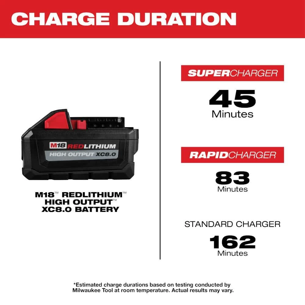 Milwaukee M18 18-Volt Lithium-Ion HIGH OUTPUT XC 8.0 Ah Battery 8 Milwaukee M18 18-Volt Lithium-Ion HIGH OUTPUT XC 8.0 Ah Battery - Image 6