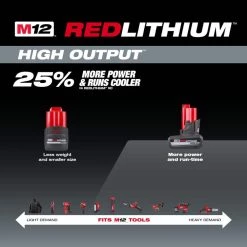 Milwaukee M12 12-Volt Lithium-Ion XC High Output 5 Ah Battery (2-Pack) -Outdoor Power Equipment Sales Store milwaukee outdoor power batteries chargers 48 11 2450 48 11 2450 a0 1000
