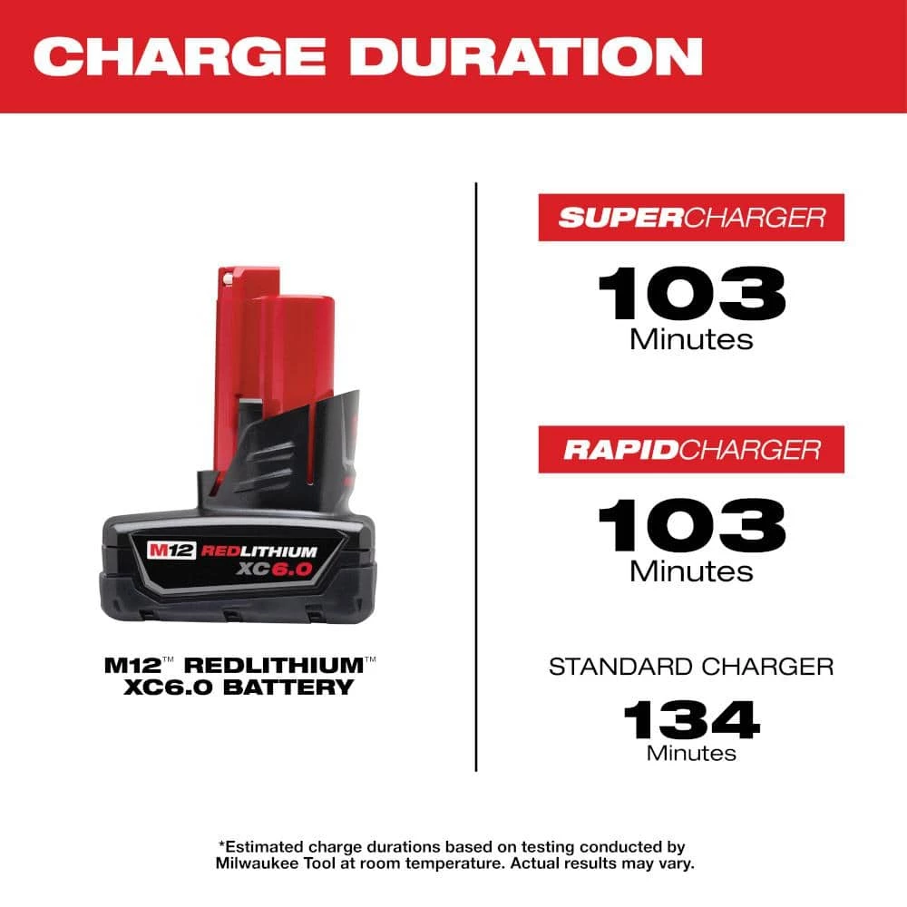 Milwaukee M12 12-Volt Lithium-Ion XC Extended Capacity 6.0Ah Battery Pack 6 Milwaukee M12 12-Volt Lithium-Ion XC Extended Capacity 6.0Ah Battery Pack - Image 4