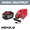 Milwaukee M18 18-Volt Lithium-Ion High Output Battery Pack 12.0 Ah and Rapid Charger Starter Kit -Outdoor Power Equipment Sales Store milwaukee outdoor power batteries chargers 48 59 1200 64 1000
