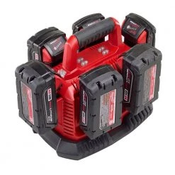 Milwaukee M18 18-Volt Lithium-Ion 6-Port Sequential Battery Charger -Outdoor Power Equipment Sales Store milwaukee outdoor power batteries chargers 48 59 1806 a0 1000