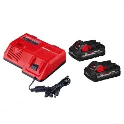 Milwaukee M12 and M18 12-Volt/18-Volt Lithium-Ion Multi-Voltage Super Charger Battery Charger with 3.0Ah Battery Pack (2-Pack)