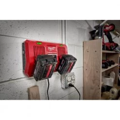 Milwaukee M18 18-Volt Lithium-Ion Starter Kit with Two 5.0 Ah Battery Packs and Dual Bay Rapid Charger -Outdoor Power Equipment Sales Store milwaukee outdoor power batteries chargers 48 59 1852pd 1f 1000