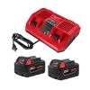 Milwaukee M18 18-Volt Lithium-Ion Starter Kit with Two 5.0 Ah Battery Packs and Dual Bay Rapid Charger -Outdoor Power Equipment Sales Store milwaukee outdoor power batteries chargers 48 59 1852pd 64 1000 1