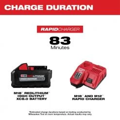Milwaukee M18 18-Volt Lithium-Ion HIGH OUTPUT Starter Kit with XC 8.0Ah Battery and Rapid Charger -Outdoor Power Equipment Sales Store milwaukee outdoor power batteries chargers 48 59 1880 66 1000