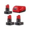 Milwaukee M12 12-Volt Lithium-Ion XC Battery Pack Starter Kit with (1) 4.0 Ah, (2) 3.0 Ah Batteries and Charger -Outdoor Power Equipment Sales Store milwaukee outdoor power batteries chargers 48 59 2440 48 11 2412 64 1000