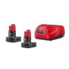 Milwaukee M12 12-Volt Lithium-Ion Starter Kit with Two 6.0 Ah Battery Packs and Charger 2 Milwaukee M12 12-Volt Lithium-Ion Starter Kit with Two 6.0 Ah Battery Packs and Charger -Outdoor Power Equipment Sales Store milwaukee outdoor power batteries chargers 48 59 2462 64 1000 1
