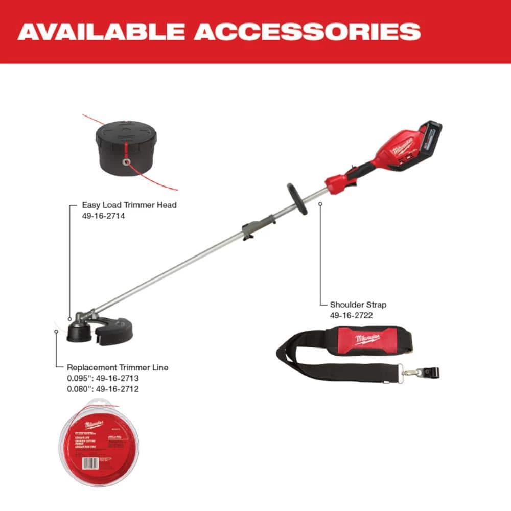 Milwaukee M18 FUEL 18-Volt Brushless Cordless Electric String Trimmer/Blower Combo Kit w/0.080 in. x 150 ft. Line & Edger (3-Tool) 16 Milwaukee M18 FUEL 18-Volt Brushless Cordless Electric String Trimmer/Blower Combo Kit w/0.080 in. x 150 ft. Line & Edger (3-Tool) - Image 14